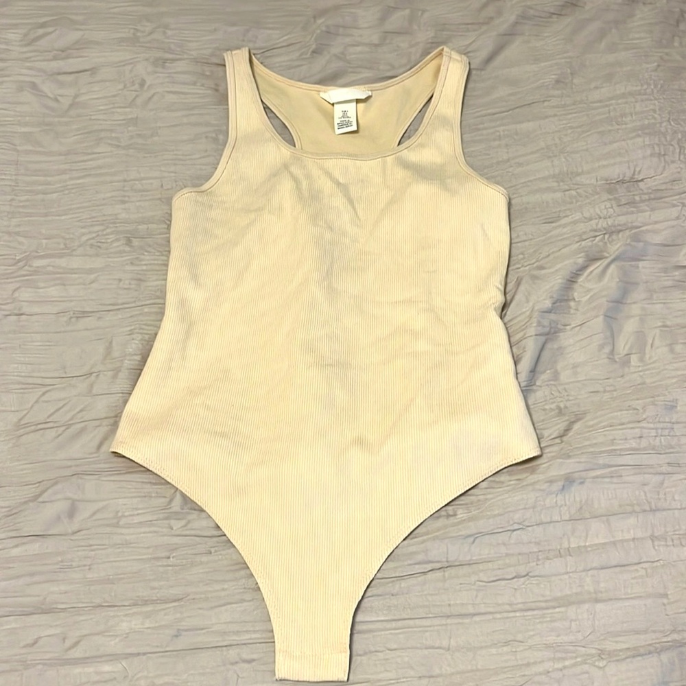 Cream body suit tank top